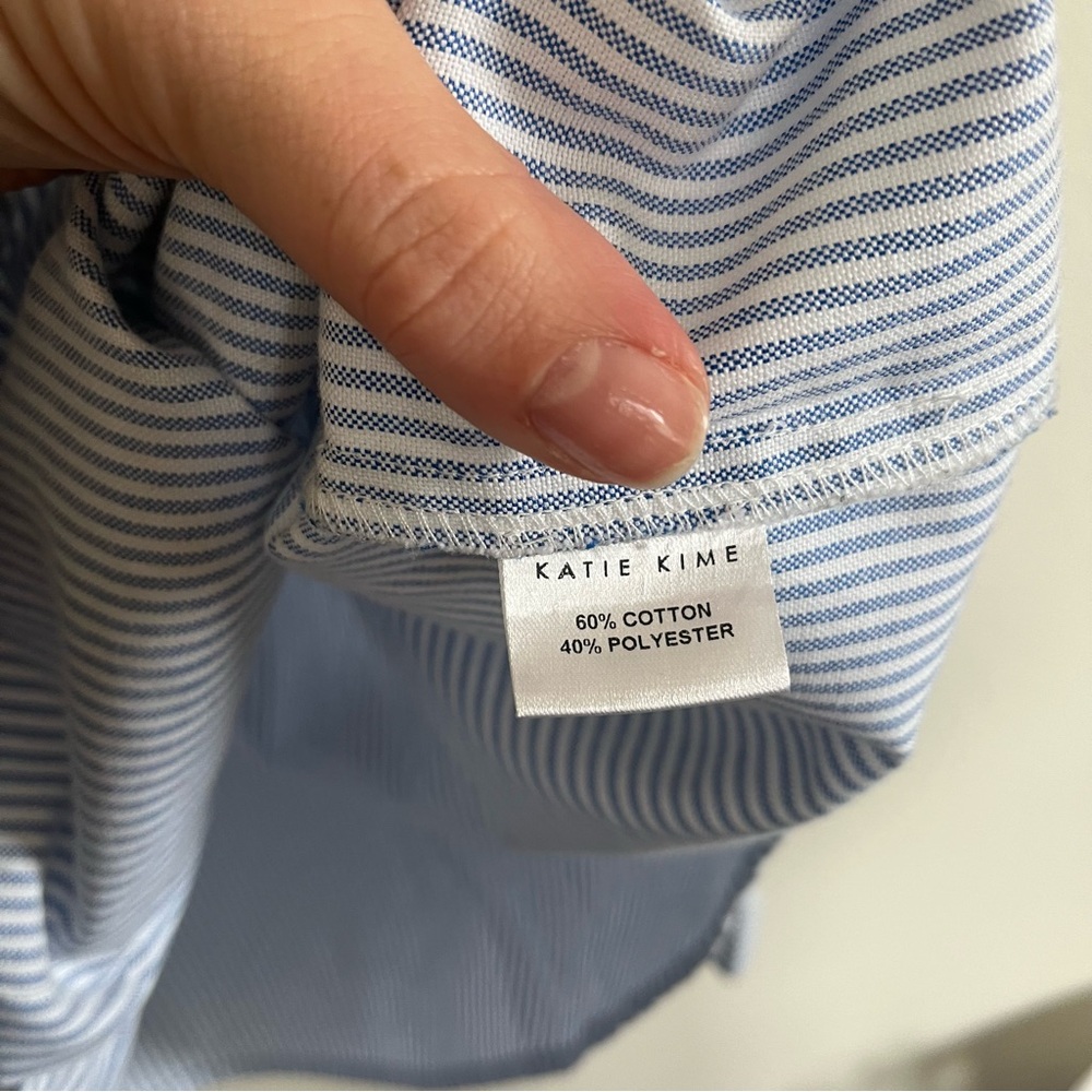 Katie Kime Classic Charlotte Button Down Striped Shirt - Picture 4 of 5